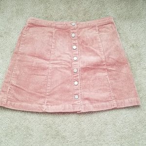 Pink corduroy skirt